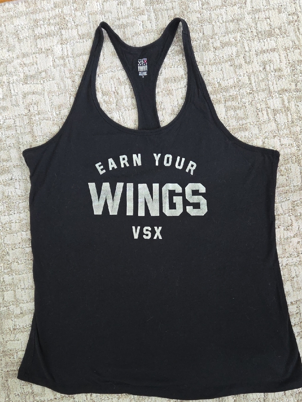 Victoria's Secret Racer Back Tank Top Pre-loved Good Condition In Black Size L